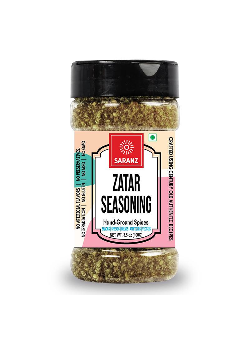 Saranz Zatar Seasoning | Instant Use Spice Powders And Seasonings Perfect For Sprinkling Over Flatbreads, Roasted Vegetables, Salads, Meats, Marinades Etc Premium Artisanal Spices With Rich & Strong Flavour 100 Grams Bottle