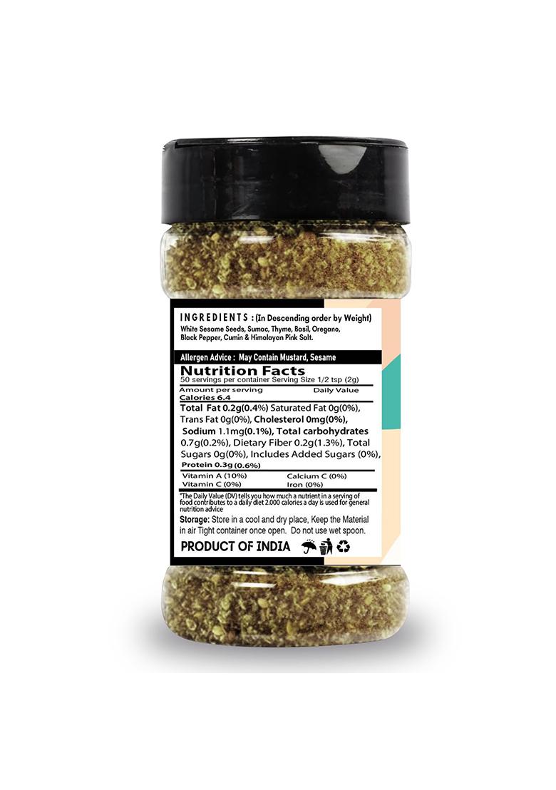 Saranz Zatar Seasoning | Instant Use Spice Powders And Seasonings Perfect For Sprinkling Over Flatbreads, Roasted Vegetables, Salads, Meats, Marinades Etc Premium Artisanal Spices With Rich & Strong Flavour 100 Grams Bottle
