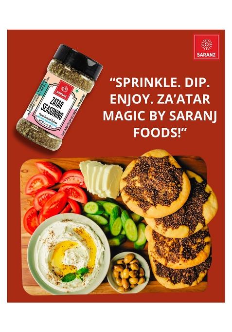 Saranz Zatar Seasoning | Instant Use Spice Powders And Seasonings Perfect For Sprinkling Over Flatbreads, Roasted Vegetables, Salads, Meats, Marinades Etc Premium Artisanal Spices With Rich & Strong Flavour 100 Grams Bottle