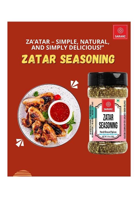 Saranz Zatar Seasoning | Instant Use Spice Powders And Seasonings Perfect For Sprinkling Over Flatbreads, Roasted Vegetables, Salads, Meats, Marinades Etc Premium Artisanal Spices With Rich & Strong Flavour 100 Grams Bottle
