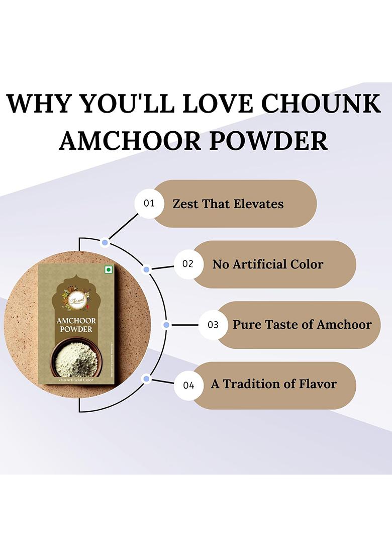 Chounk Natural Amchoor Powder Masala | Dry Mango Powders With No Added Flavors & Preservatives Aam Amchur 700Gm (100 Gram X Pack Of 7)