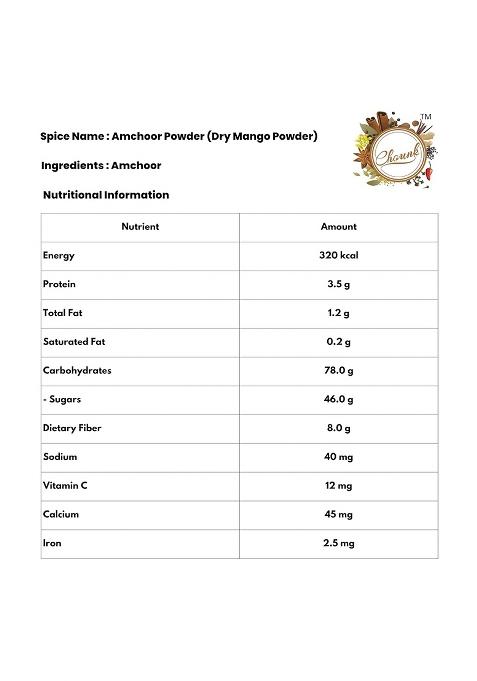 Chounk Natural Amchoor Powder Masala | Dry Mango Powders With No Added Flavors & Preservatives Aam Amchur 700Gm (100 Gram X Pack Of 7)
