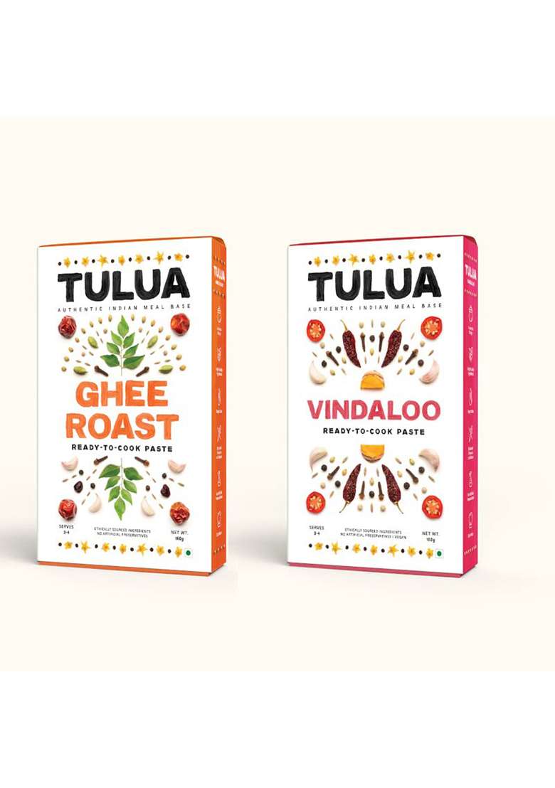 Tulua Ghee Roast + Vindaloo Ready To Cook Paste | Cooking 1 Pack Serves 4-6 No Preservatives 2X160Gms - Indya
