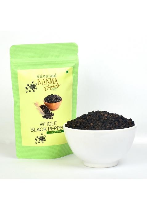 Wayanad Nanma Spices Black Pepper Whole, Premium Bold Kali Mirch From Kerala, 100G
