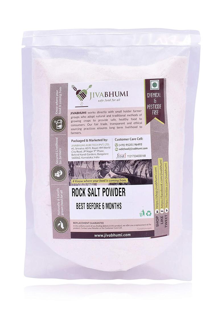 Jivabhumi Organic Rock Salt Powder 950G | Natural & Unrefined Mineral-Rich Himalayan Healthy Cooking Seasoning Pure, Fresh Hygienic Packaging