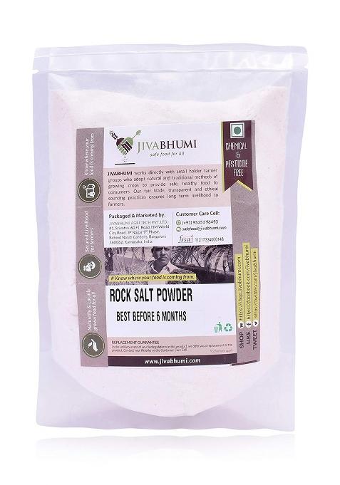 Jivabhumi Organic Rock Salt Powder 950G | Natural & Unrefined Mineral-Rich Himalayan Healthy Cooking Seasoning Pure, Fresh Hygienic Packaging
