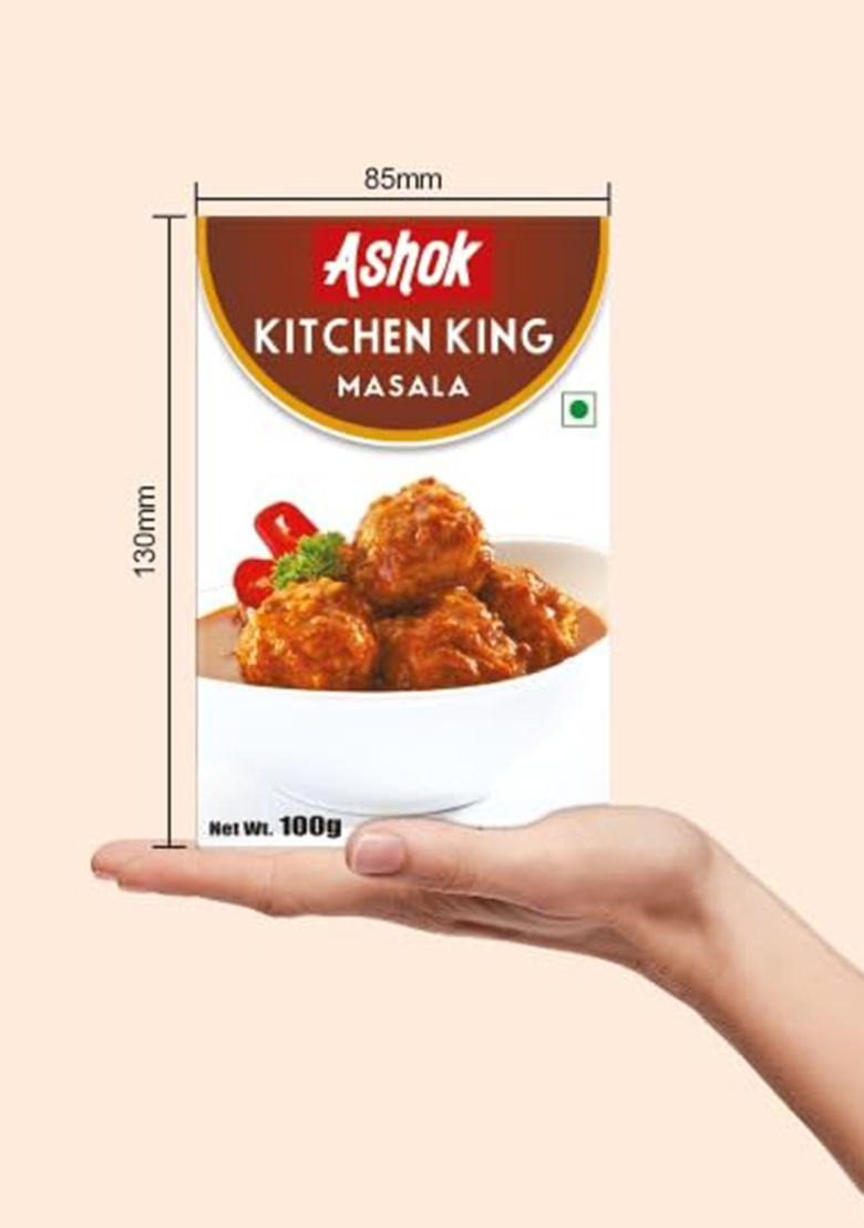Ashok Kitchen King Masala, Mint;Cumin, Powder, 100 Gram