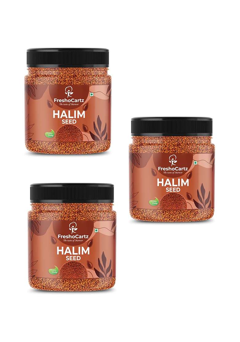 Freshocartz Garden Cress Halim Seeds | Asaliya For Eating Non Gmo High In Fibre & Omega 3 Immunity Booster Aliv - Jar Pack (Asaliya, 400G (Pack Of 3)) - Indya