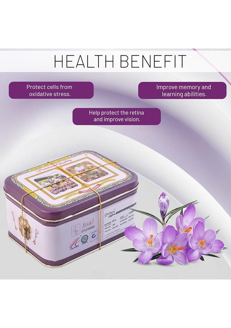 Prince Pure Spanish Kesar Saffron Original (10Gm Tin) | Threads Ideal For Sweets, Milk, Desserts & Beverages