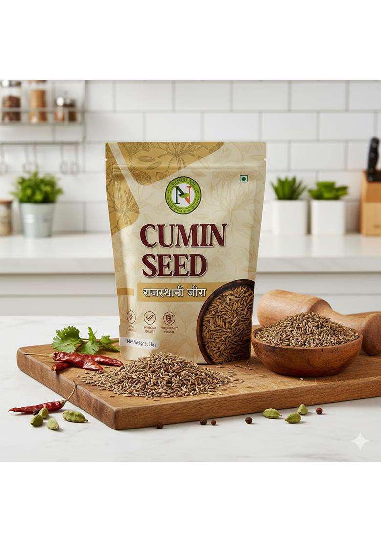Nature Vit Naturevit Cumin Seeds, 1Kg Bold Jeera | Whole Fresh Rajasthan Pure, Natural, No Added Colours Or Preservatives