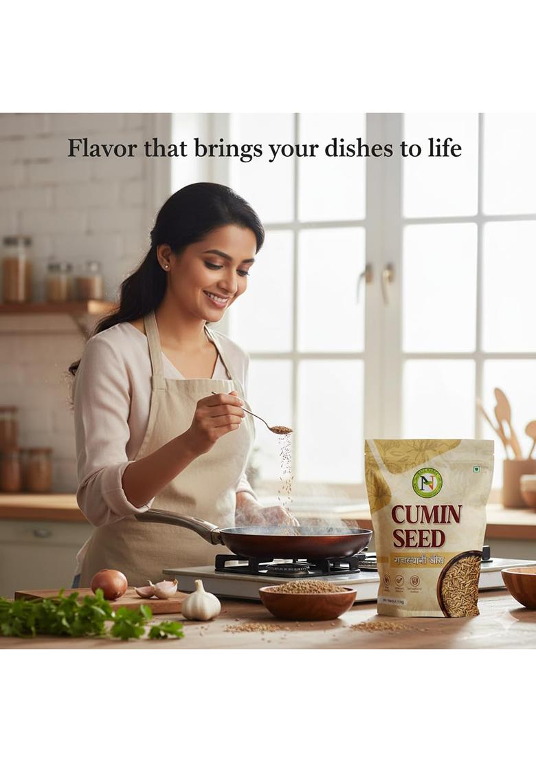 Nature Vit Naturevit Cumin Seeds, 1Kg Bold Jeera | Whole Fresh Rajasthan Pure, Natural, No Added Colours Or Preservatives