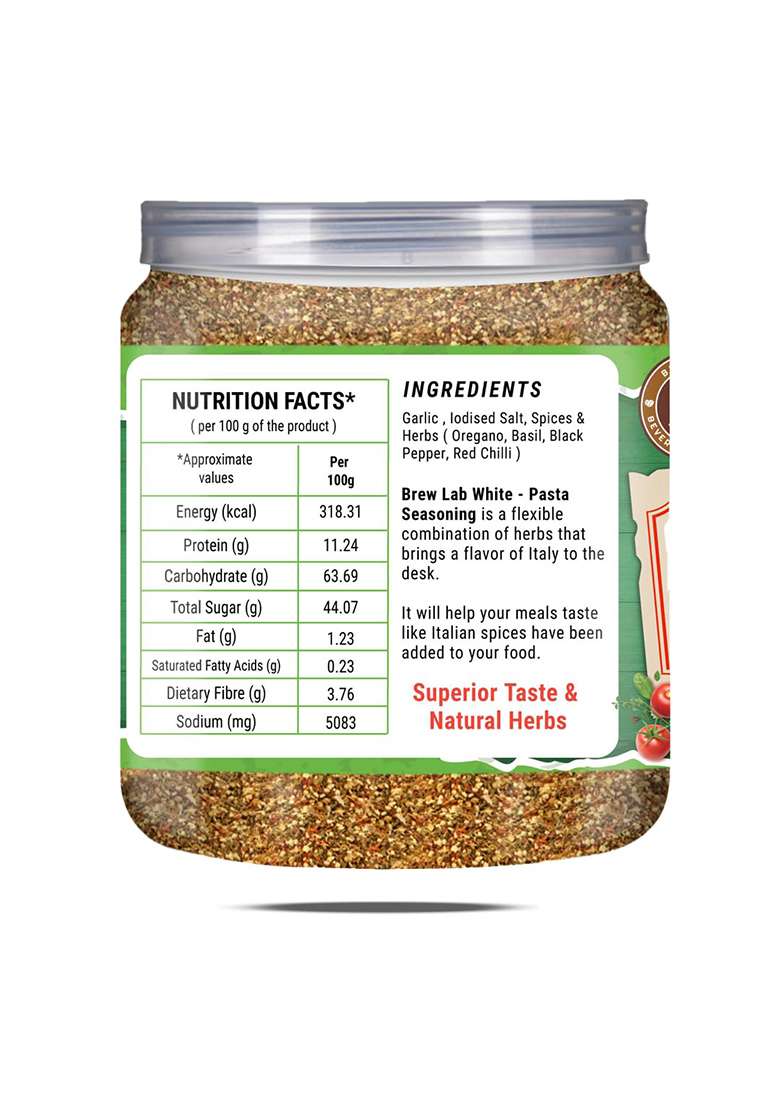 Brew Lab Pure & Natural White Pasta Seasoning || Authentic Taste Exquisite Flavor (250 G) - Indya