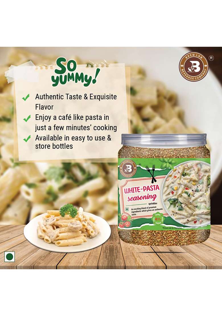 Brew Lab Pure & Natural White Pasta Seasoning || Authentic Taste Exquisite Flavor (250 G) - Indya