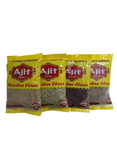Ajit Masala Indian Spices | Pure Natural Sortex Jeera(Cumin), Saunf(Fennel), Rai(Mustard),Ajwain(Carom) - (Combo Of 4) 100Gm Each