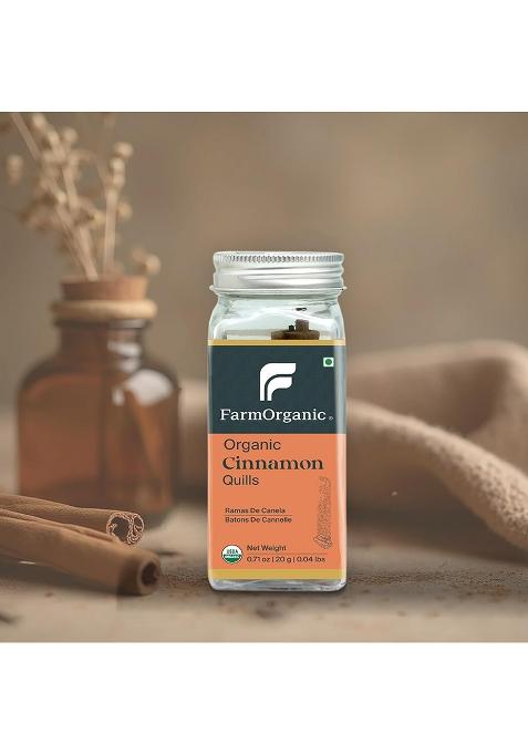 Farm Organic Cinnamon Sticks 20G Dalchini Shuddh & Aromatic Indian Spice For Everyday Cooking, Ghar Ka Asli Swad Aur Khushboo