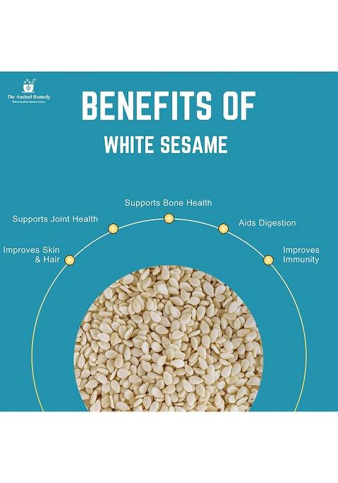 The Ancient Remedy Raw White Sesame Seeds 980G | Clean And Natural Til Safed For Eating Versatile Ingridient Everyday Essentials Indian Spices