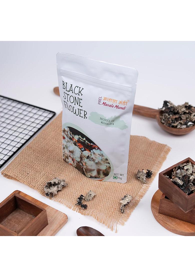 Masala Mundi Black Stone Flower | Dagad Phool Kalpassi Spice South Indian Cooking Spices Chadila Chhabila Pathar Lichens Parmotrema Perlatum 15G (Pack Of 1)