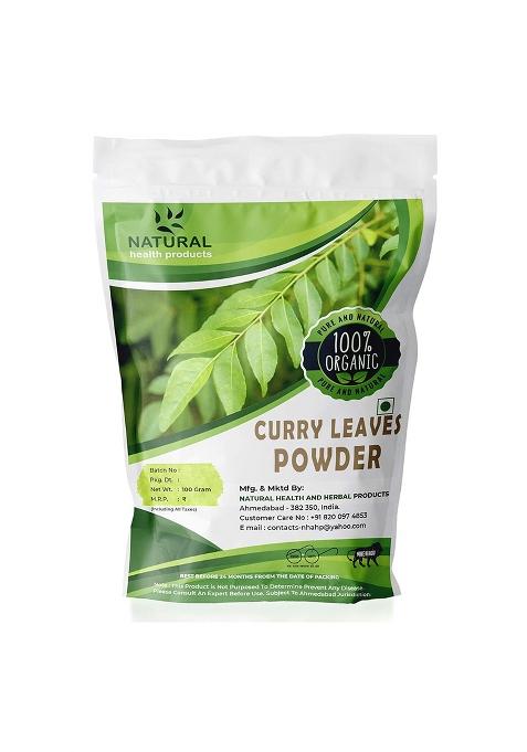Natural Health Products 100% Curry Leaves (Kadi Patta) Powder (Sun Dried & Stemless) For Strong And Shiny Hair 100Gms