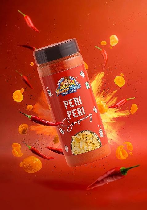 Time Out Popcorn Spicy Cheese And Peri Seasoning, Multi-Purpose Powder, Snacks Flavoring,Pack Of 2, 100G Each