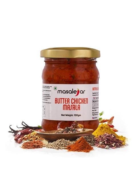 Masalejar Ready-To-Cook Butter Chicken Masala Paste 100Gm | Creamy Tomato Cashew Gravy Base For Chicken/Paneer No Artificial Colors Or Msg Trans Fat Free Pack Of 1 (Serves 3-4)