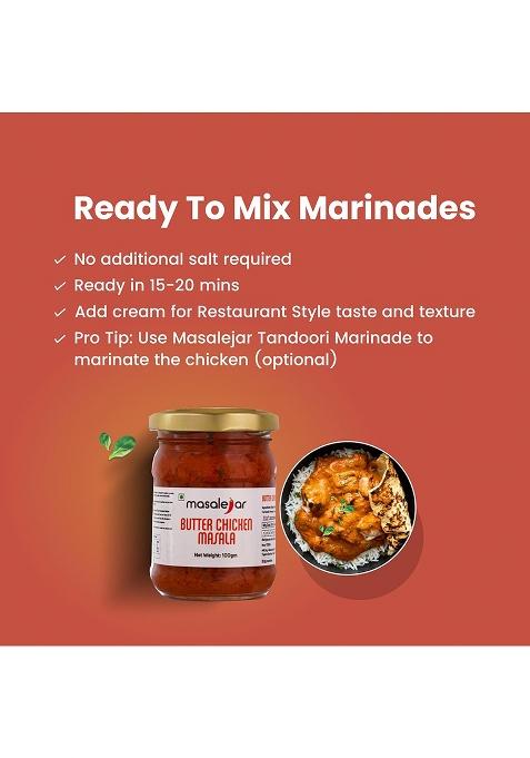 Masalejar Ready-To-Cook Butter Chicken Masala Paste 100Gm | Creamy Tomato Cashew Gravy Base For Chicken/Paneer No Artificial Colors Or Msg Trans Fat Free Pack Of 1 (Serves 3-4)