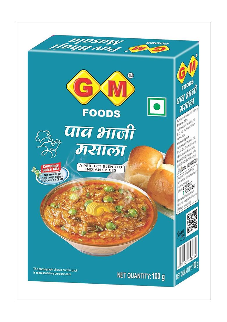 Gm Foods Pav Bhaji Masala 100G (Pack Of 2) | Authentic Mumbai Style Spice Mix No Need For Extra Salt Or Spices Perfect Blend Indian Delicious Street At Home