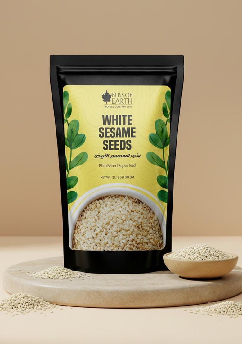 Bliss Of Earth Organic Sesame Seeds 600 Gm White For Eating, Raw Til