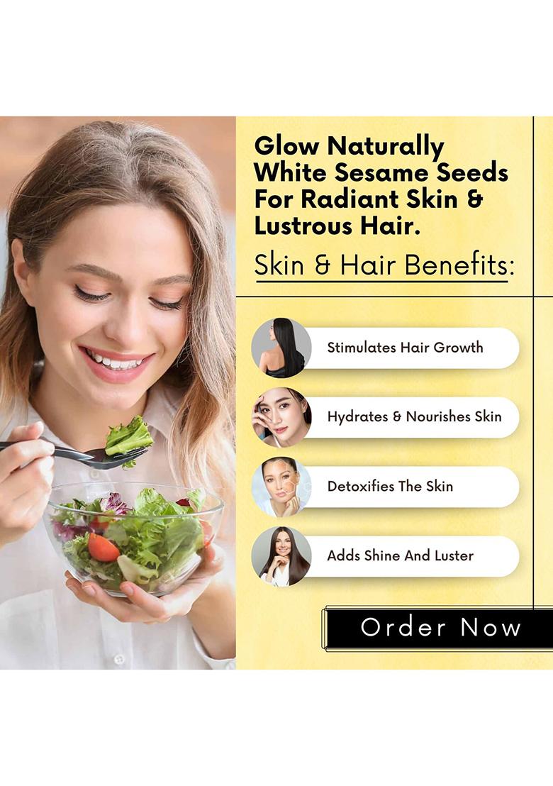 Bliss Of Earth Organic Sesame Seeds 600 Gm White For Eating, Raw Til