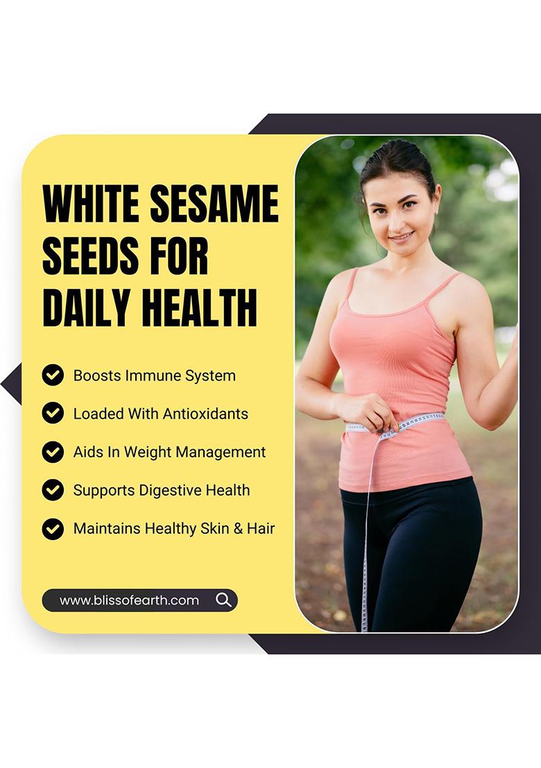 Bliss Of Earth Organic Sesame Seeds 600 Gm White For Eating, Raw Til