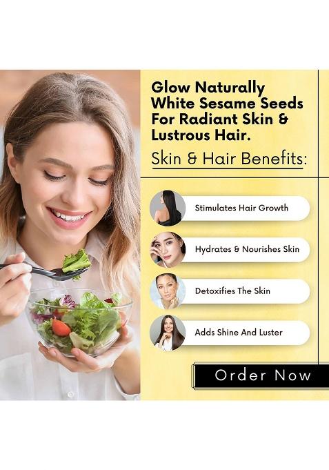 Bliss Of Earth Organic Sesame Seeds 600 Gm White For Eating, Raw Til