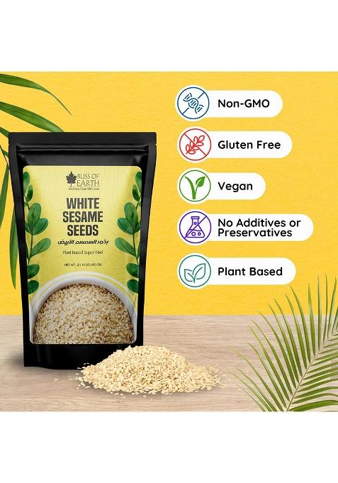 Bliss Of Earth Organic Sesame Seeds 600 Gm White For Eating, Raw Til