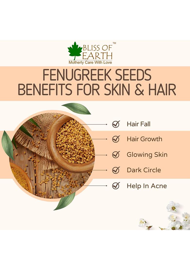 Bliss Of Earth Organic Whole Fenugreek Seeds, Sabut Methi 1Kg