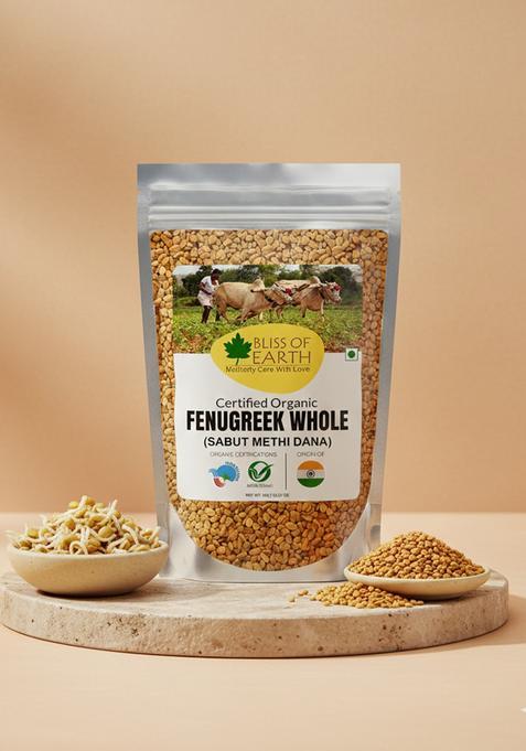 Bliss Of Earth Organic Whole Fenugreek Seeds, Sabut Methi 1Kg