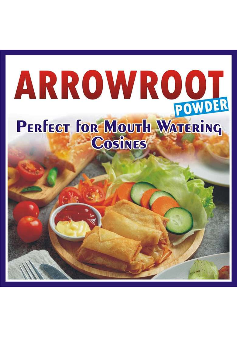 J Organics Natural Arrowroot Powder | Pure, Organic & Nutritious Ideal For Babies, Adults, Baking, Soups, Gravies, Puddings - 250G - Indya