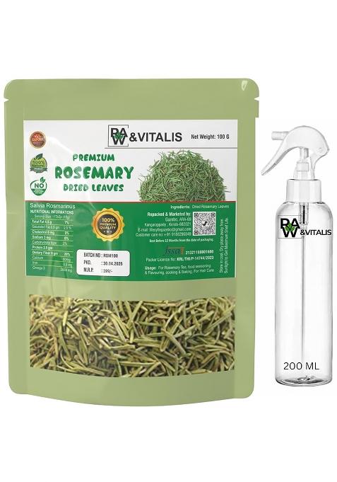 Raw & Vitalis And Organic Rosemary Leaves Dried 200 Gram Free Mini Trigger Spray With M L Bottle. Iported From Egypt