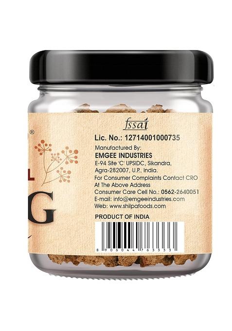 Shilpa Natural Hing Spice | Pure Raw Asafoetida Glass Jar 100% Natural, No Mixing, Non-Gmo Strong Aromatic Seasoning For Cooking (50Gram)