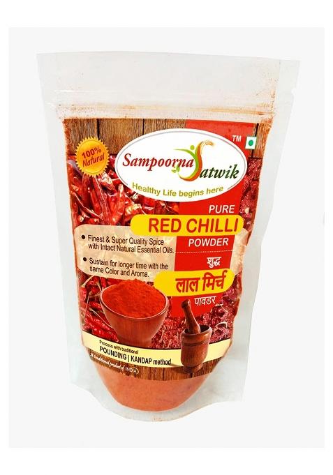 Sampoorna Satwik Pure Red Chilli (Lal Mirch) Powder, 100% Natural, Homemade,200Gm