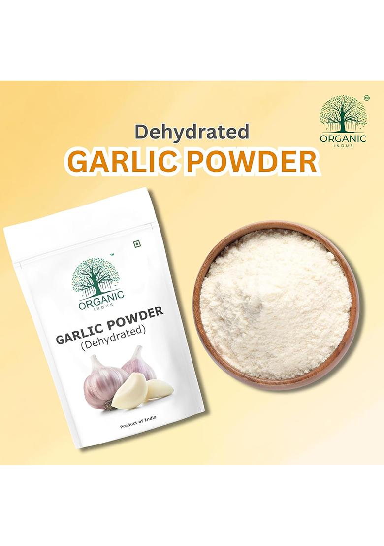 Organic Indus Dehydrated Garlic Powder| 100% Pure Lehsun Powder | Ready To Use Farm Fresh Zero Added Colours, Fillers, Additives & Preservatives 1Kg (Pack Of 1)