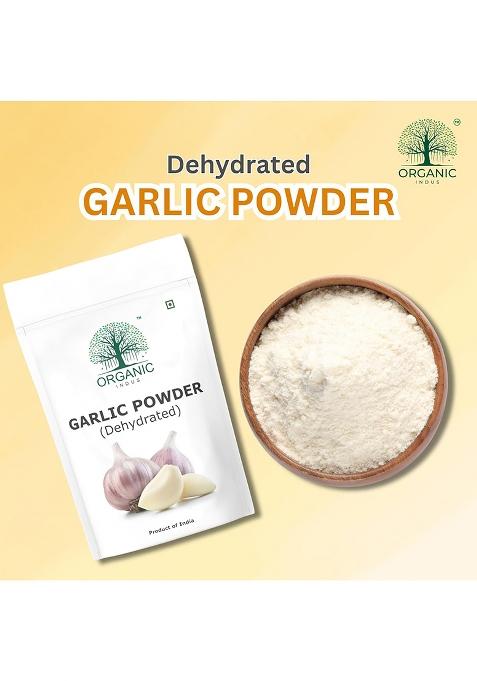 Organic Indus Dehydrated Garlic Powder| 100% Pure Lehsun Powder | Ready To Use Farm Fresh Zero Added Colours, Fillers, Additives & Preservatives 1Kg (Pack Of 1)
