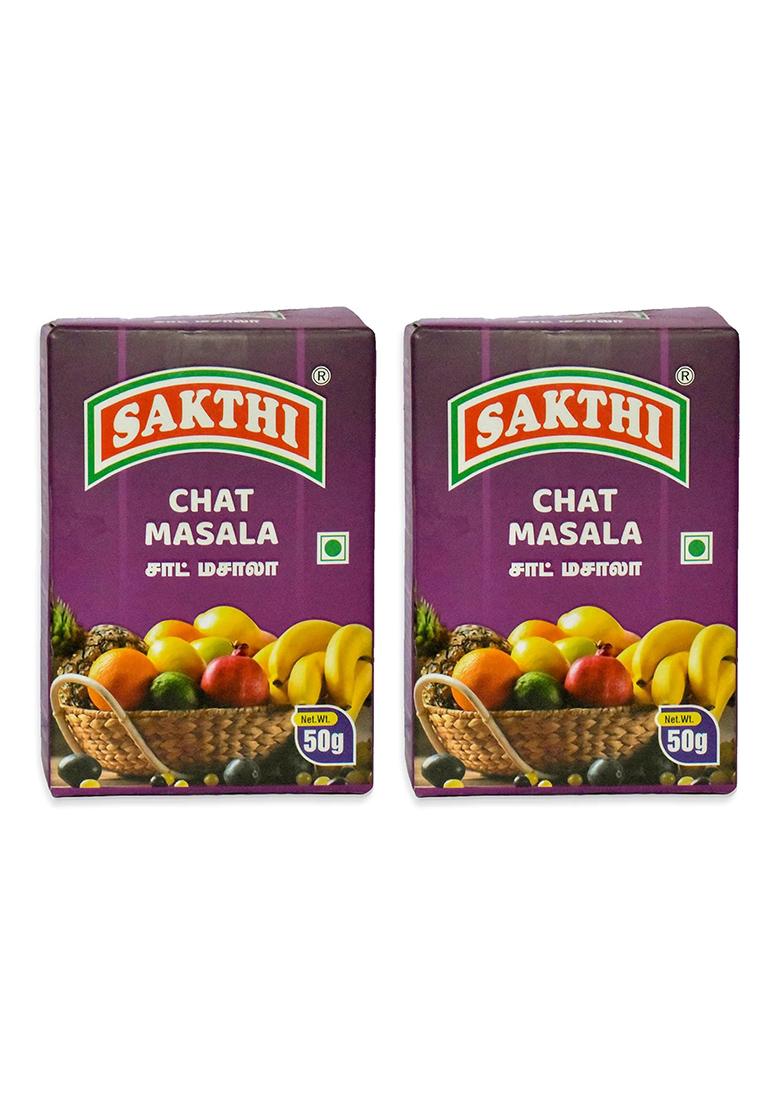 Sakthi Chaat Masala | Instant Tangy Spice Blend For Salad & Snacks 50G (Pack Of 2)