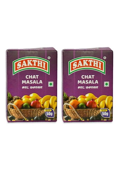 Sakthi Chaat Masala | Instant Tangy Spice Blend For Salad & Snacks 50G (Pack Of 2)