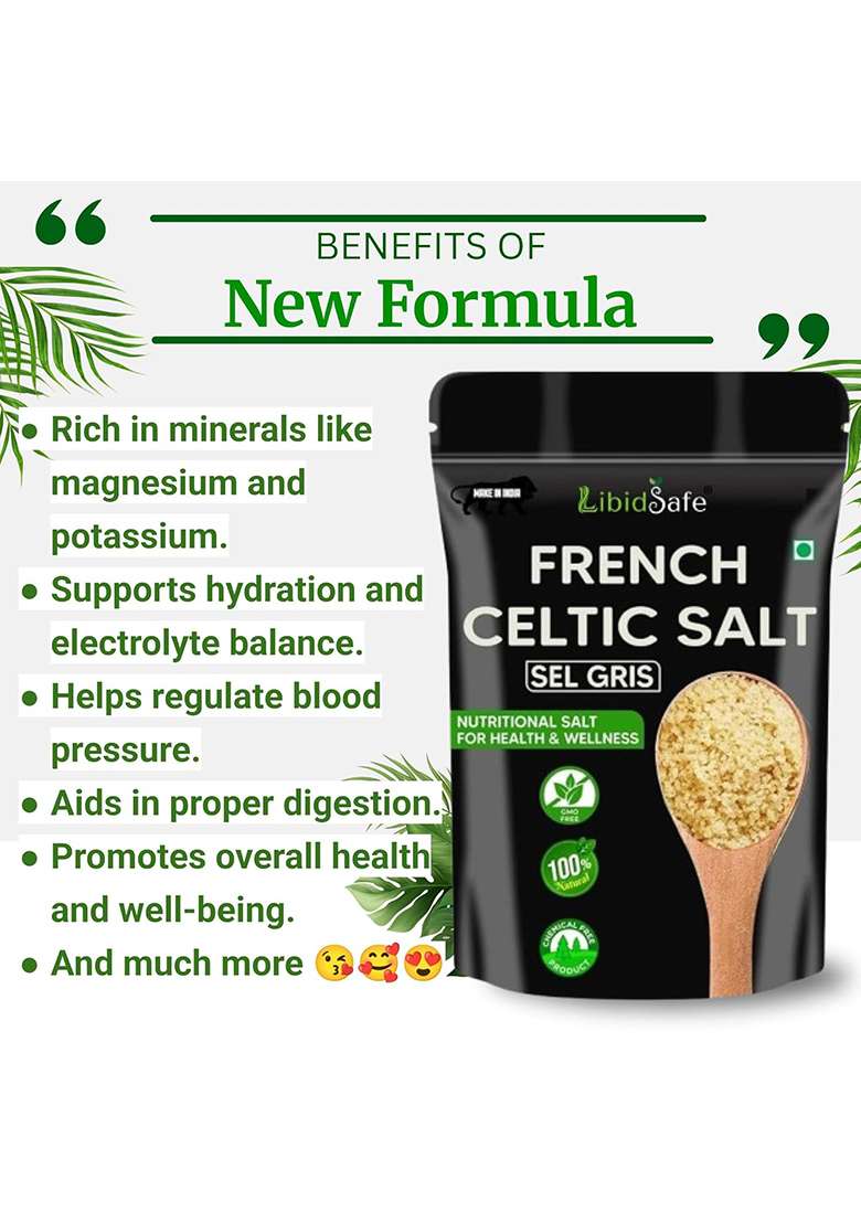 Libidsafe Orignal French Celtic Sea Salt - Pure Organic Goodness Of Nature (420Gm) (920Gm) - Indya