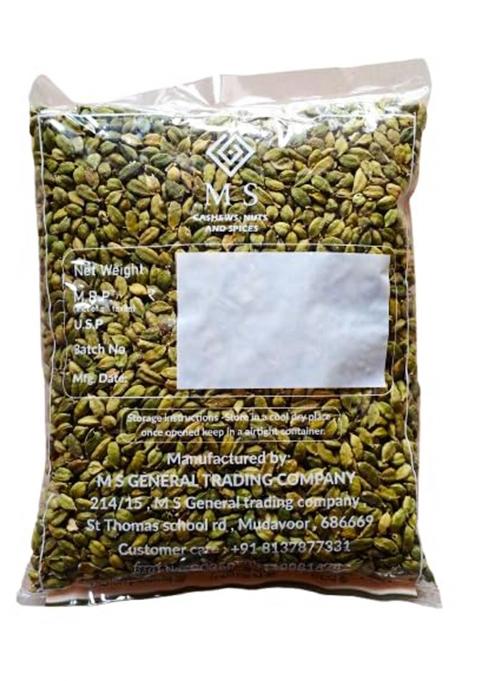 M S General Trading Company Fresh Kerala Green Cardamom Pods, 100% Natural, Export Grade, Handpicked From Kerala, For Biriyani, Tea, Sweets, Ayurveda Organic, Idukki Bold Pods -50G Msgtco Elakka Elakkai