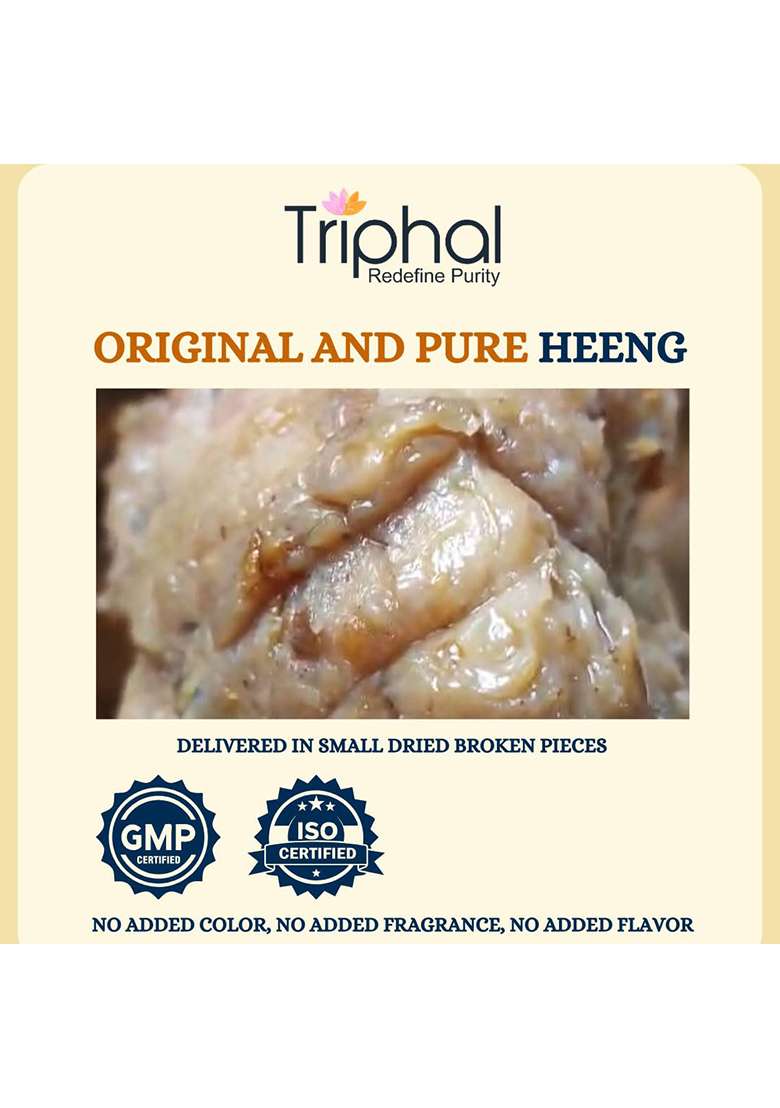 Triphal Heeng - Asafoetida 10G | Pure, Natural, & Non-Adulterated Hing For Cooking And Ayurvedic Remedies Chemical Free, Preservative Free - Indya