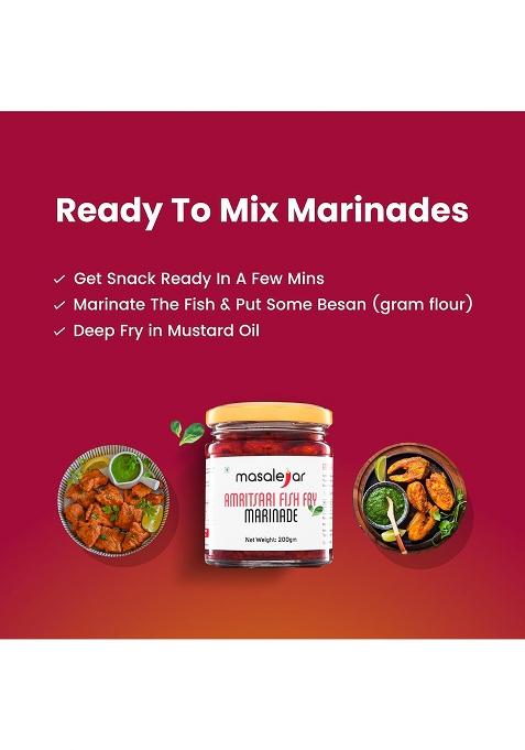 Masalejar Amritsari Fish Fry Marinade 200G, Ready To Cook Spice Mix For Masala, Curry Mutton, Tandoori Masala & Chicken Marinade, No Cholesterol, Trans Fat, Added Colours