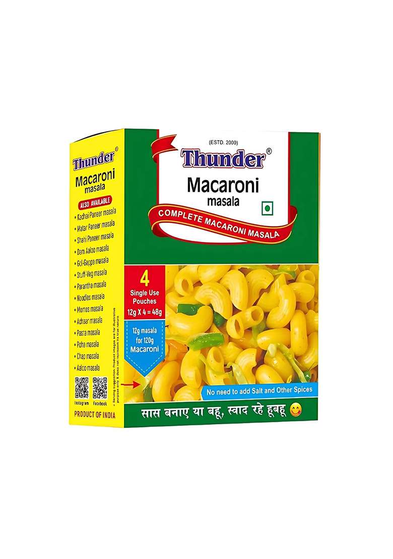 Thunder Macaroni Masala 48G | Perfect Spice Mix For Tasty & Pasta Dishes Pack Of 10 Quick Meals - Indya