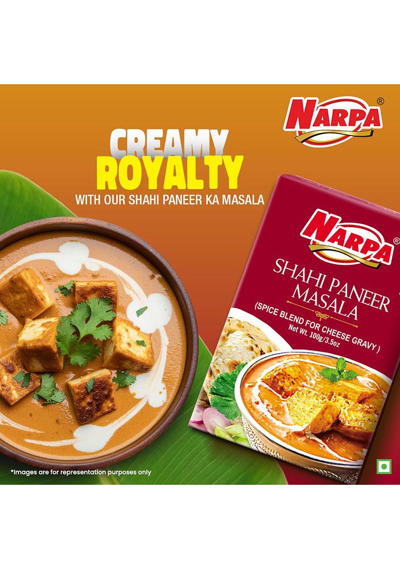 Narpa Shahi Paneer Masala 100G (1 Free! Worth 20 Randomly Picked From 26 Varieties) | Indian Spice Blend For Rich, Creamy Dishes Authentic Flavour Home & Restaurant Cooking