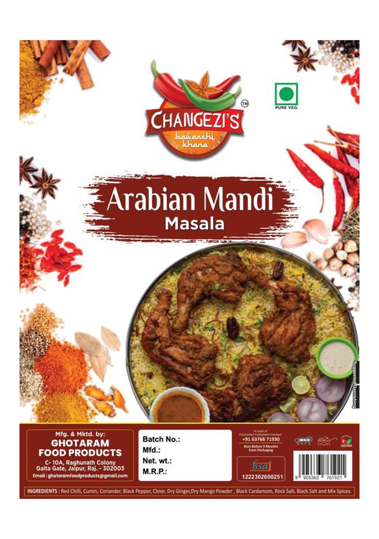 Changezi'S Bawarchi Khana Al Fahm Arabian Mandi Masala/Al Masala | Powder Arabi Chicken Masala/Arabic Mutton Powder-190Gx1Pk