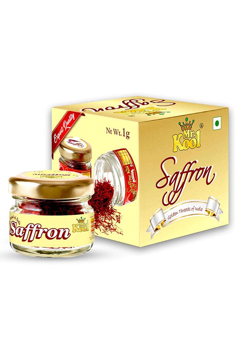 Mr. Kool Kashmiri Saffron | 100% Pure & Natural Kesar Certified A++ Grade Handpicked Lacha For Biryani, Desserts, Skin Care Wellness Authentic - 1Gm 10Pack - Indya