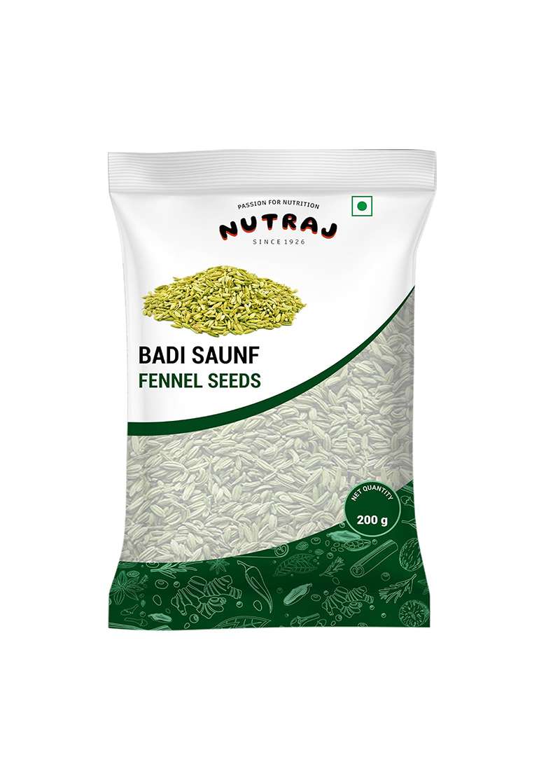 Nutraj Whole Fennel Seeds (Badi Saunf) 200Gm | Mouth Freshner Saunf 100% Pure And Natural Spices - Indya